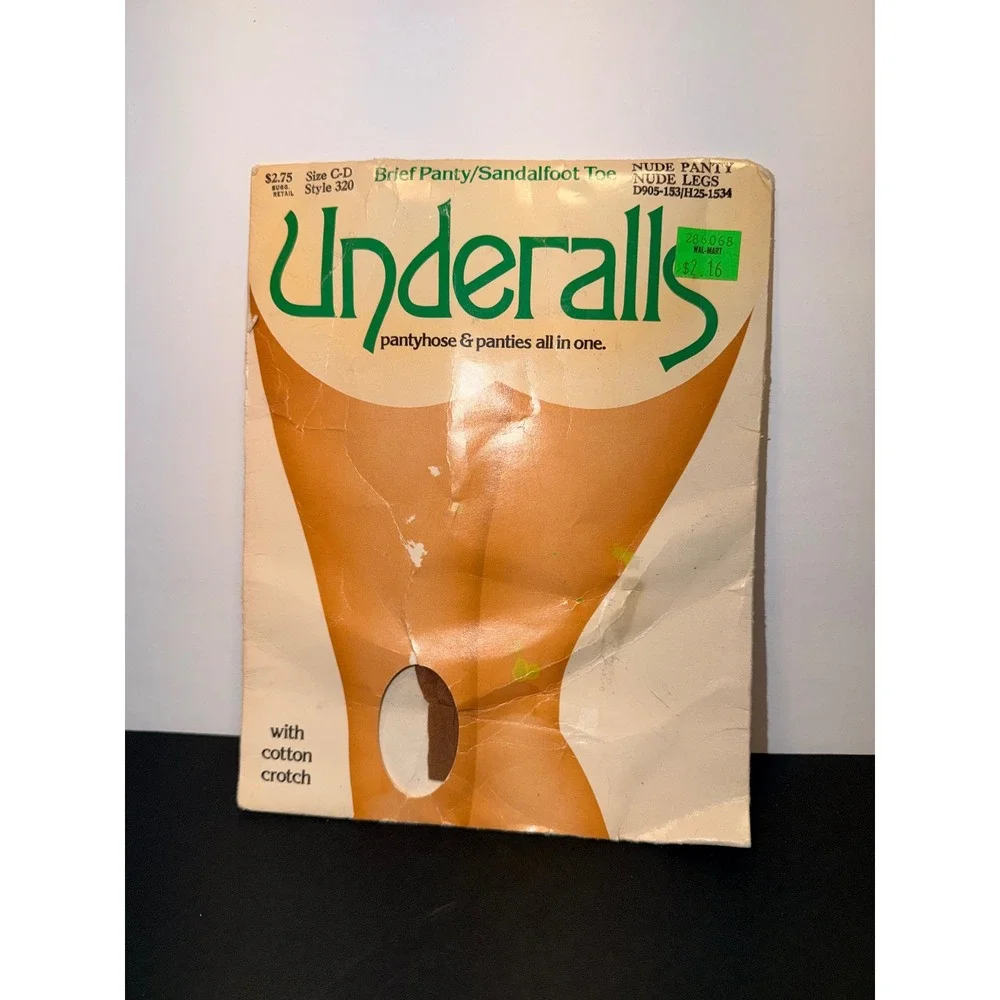 Vintage Underalls Pantyhose Sandalfoot Toe Nude Brief Panty Style 320 Size C-D